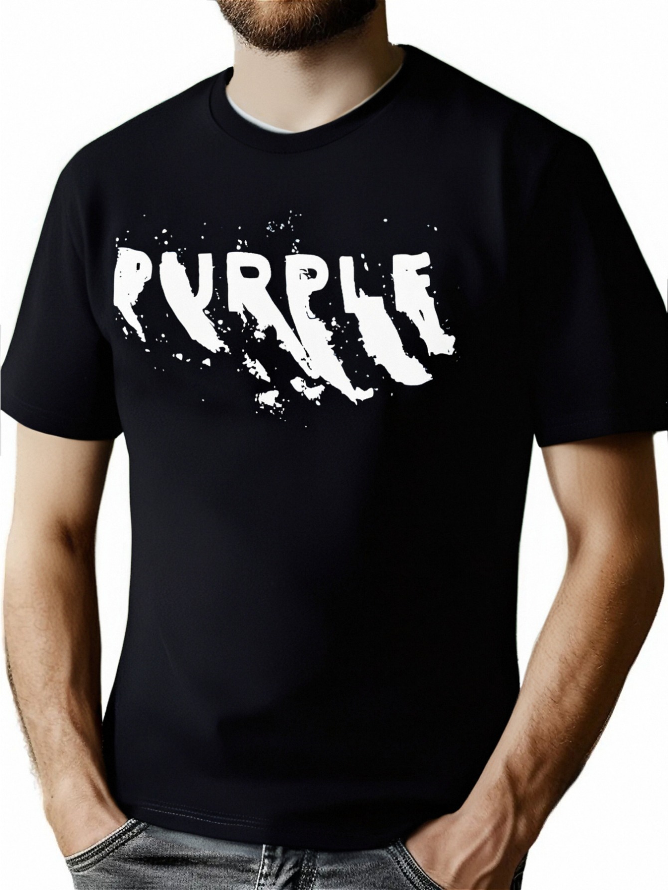 thumbnail image 1 of [Fashion Letter Print T Shirts] Purple Brand Fashion Letter Print - Pure Cotton Loose Short Sleeved T Shirts, 1 of 6