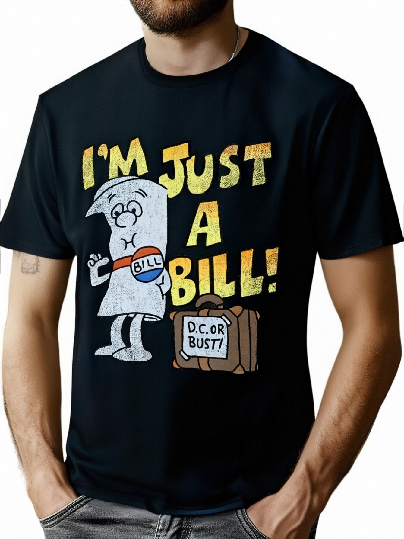 thumbnail image 1 of Ripple Junction X Schoolhouse Rock I'm Just a Bill Congress T-shirt, Men'S T-shirt Pattern Humor, Suitable for Women, Christmas Gift, Humor T-Shirt Pattern, T-shirt with Humorous Statement, Vintage T, 1 of 6