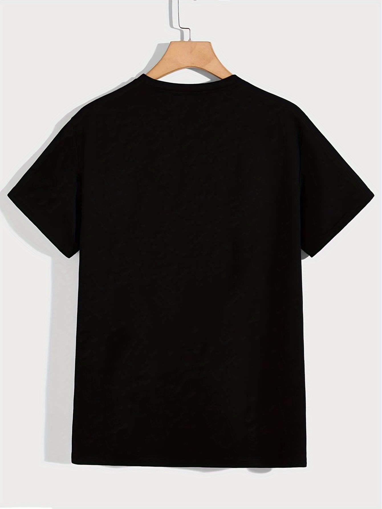 thumbnail image 3 of Men's Retro Letter Pattern Casual T-Shirt - Short-Sleeved, Round Neck, 100% Cotton, Lightweight, Machine Washable for Summer Outdoor, Summer Outdoor, 3 of 6