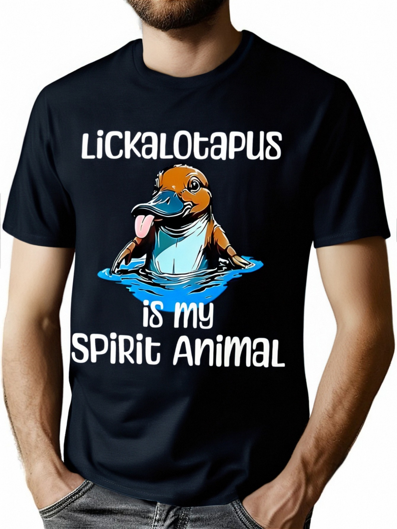 thumbnail image 1 of Funny Lickalotopus is My Spirit Animal Funny Platypus Humor T-Shirt, 1 of 7