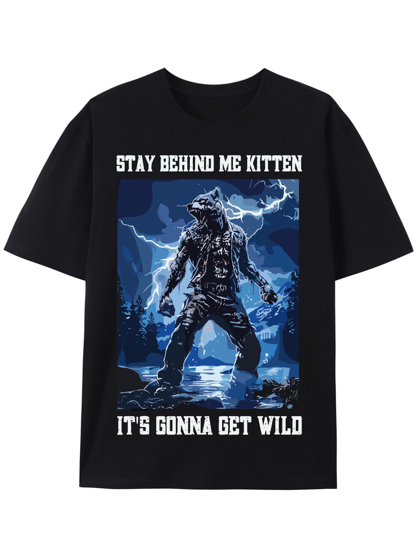 thumbnail image 2 of [Werewolf Meme Tee] Cringe Alpha Wolf T-Shirt - Stay Behind Me Kitten Werewolf Meme Design, 2 of 6