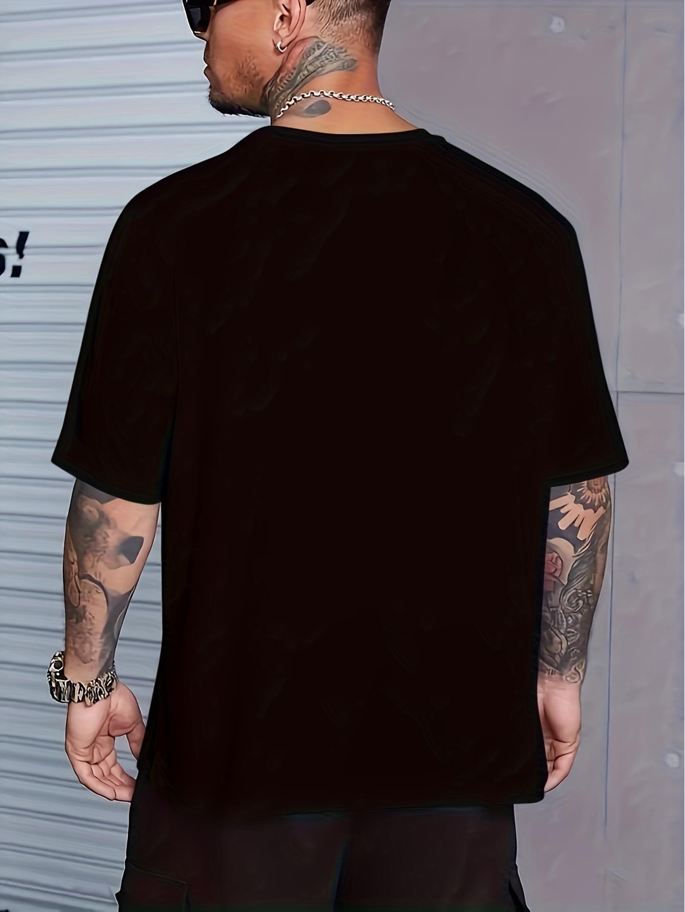 thumbnail image 2 of Tees 'I Avoid' Print Men's Casual Tees Short Sleeve Oversized T-Shirt Summer Loose Tops, Gifts For Man!, 2 of 5