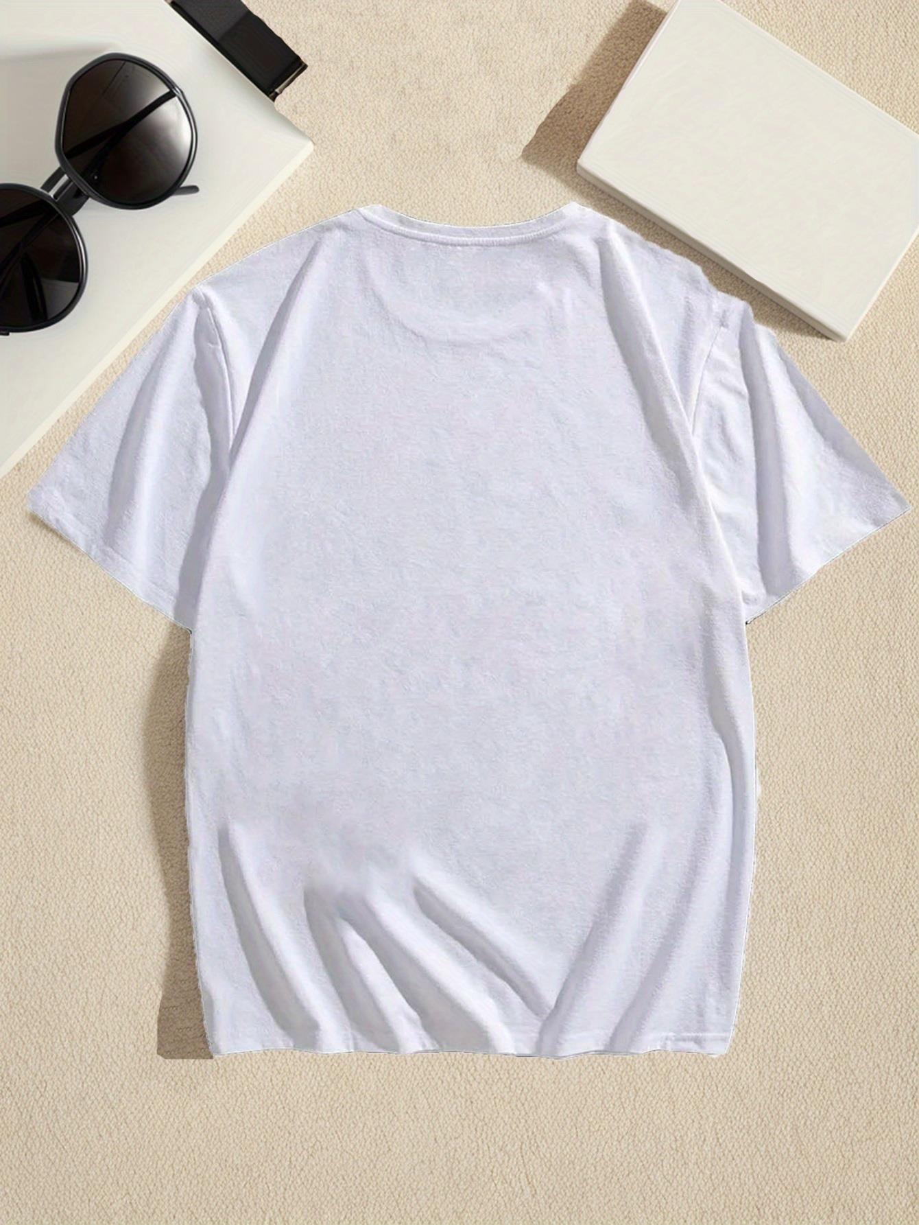 thumbnail image 2 of 1pc Men'S Summer T-Shirt - Casual Crew Neck with Geometric Beaver & Liquor Bottles Print, Slight Stretch Regular Fit Short Sleeve Top for Daily Wear, 2 of 5