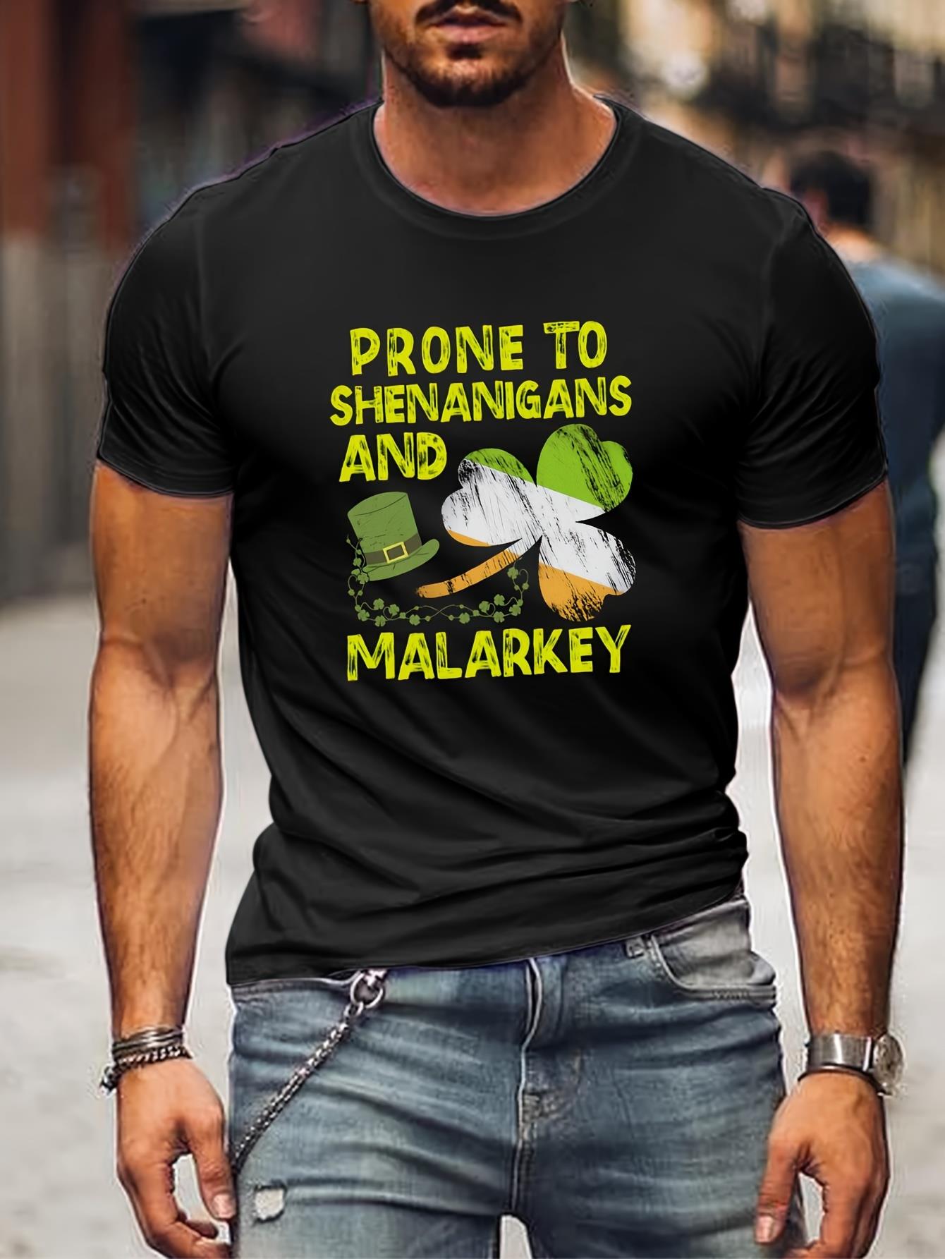 thumbnail image 1 of [Irish Leprechauns Cotton Tee] Soft Cotton Irish Leprechauns T-Shirt - Men's Casual Round Neck Top - Summer Sport Comfortable Sweat Absorbent Fabric, 1 of 6