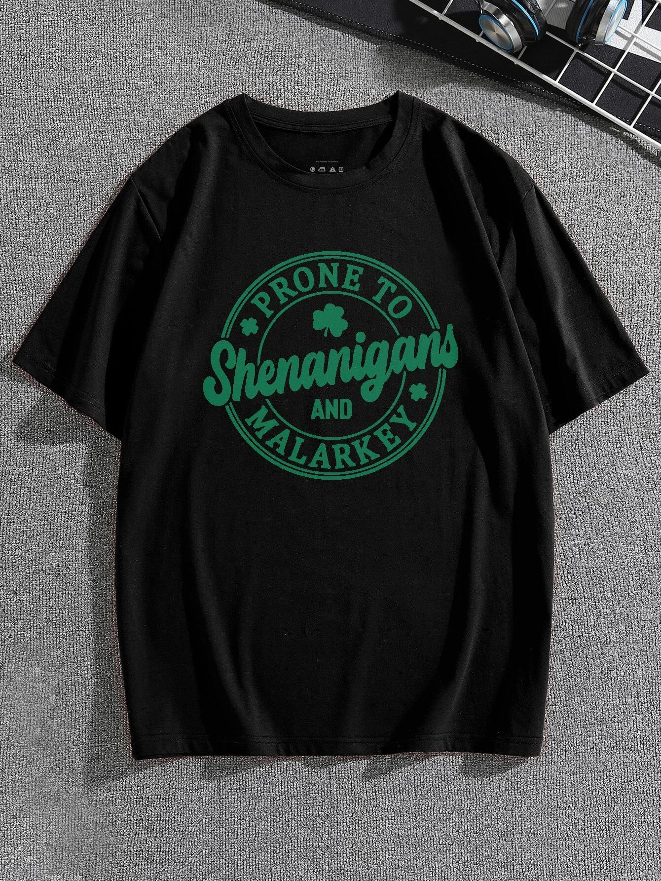 thumbnail image 1 of Plus Size Men's Casual Graphic Tees For Summer, St. Patrick's Day Crew Neck Oversized T-shirts, Trendy Chic Outfit Men's Clothings, 1 of 5