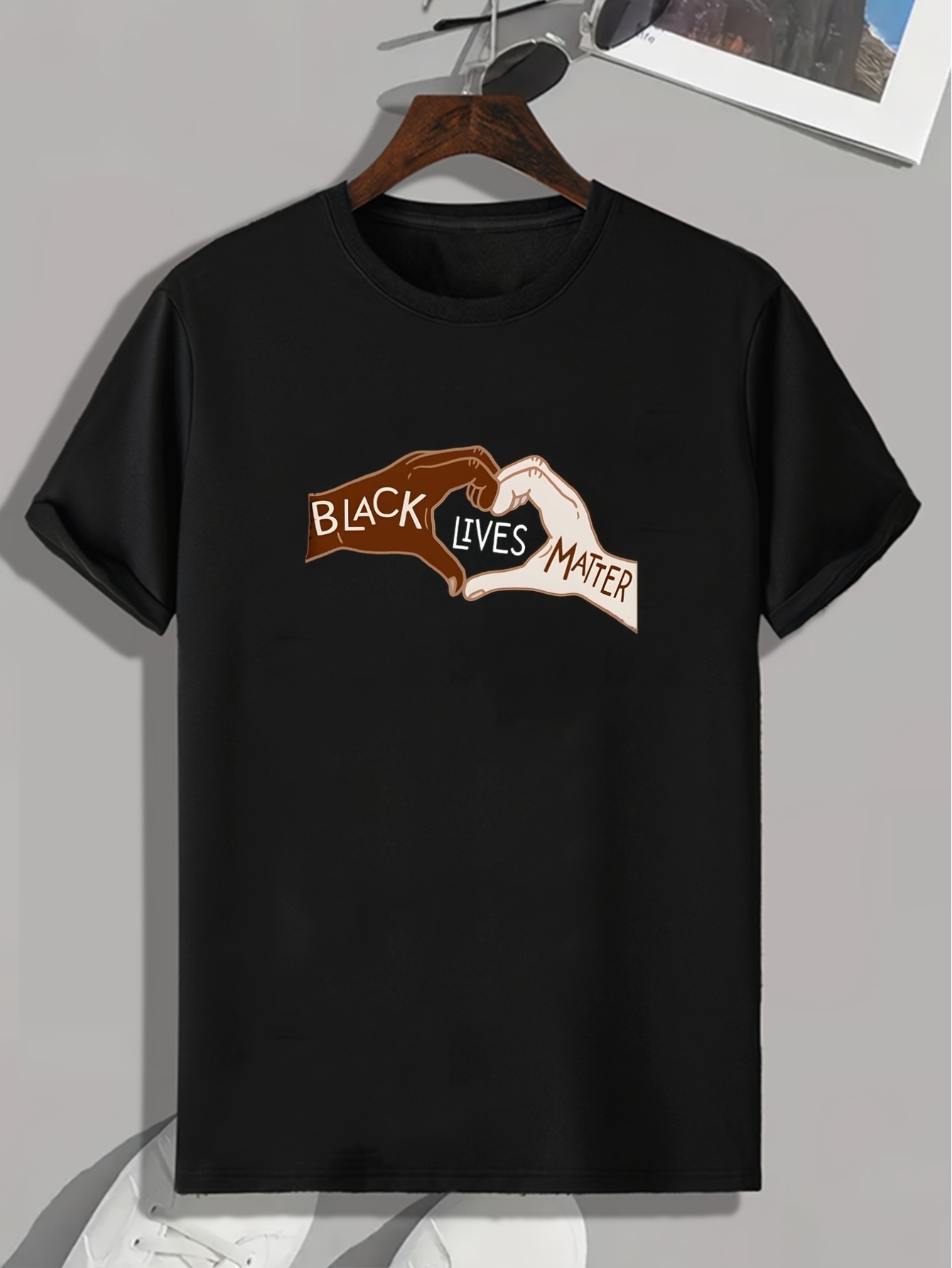 thumbnail image 2 of Men's Casual Crew Neck T-Shirt with Unique Letter Print - Breathable Polyester, Machine Washable - Perfect for Summer & Casual Attire, 2 of 7