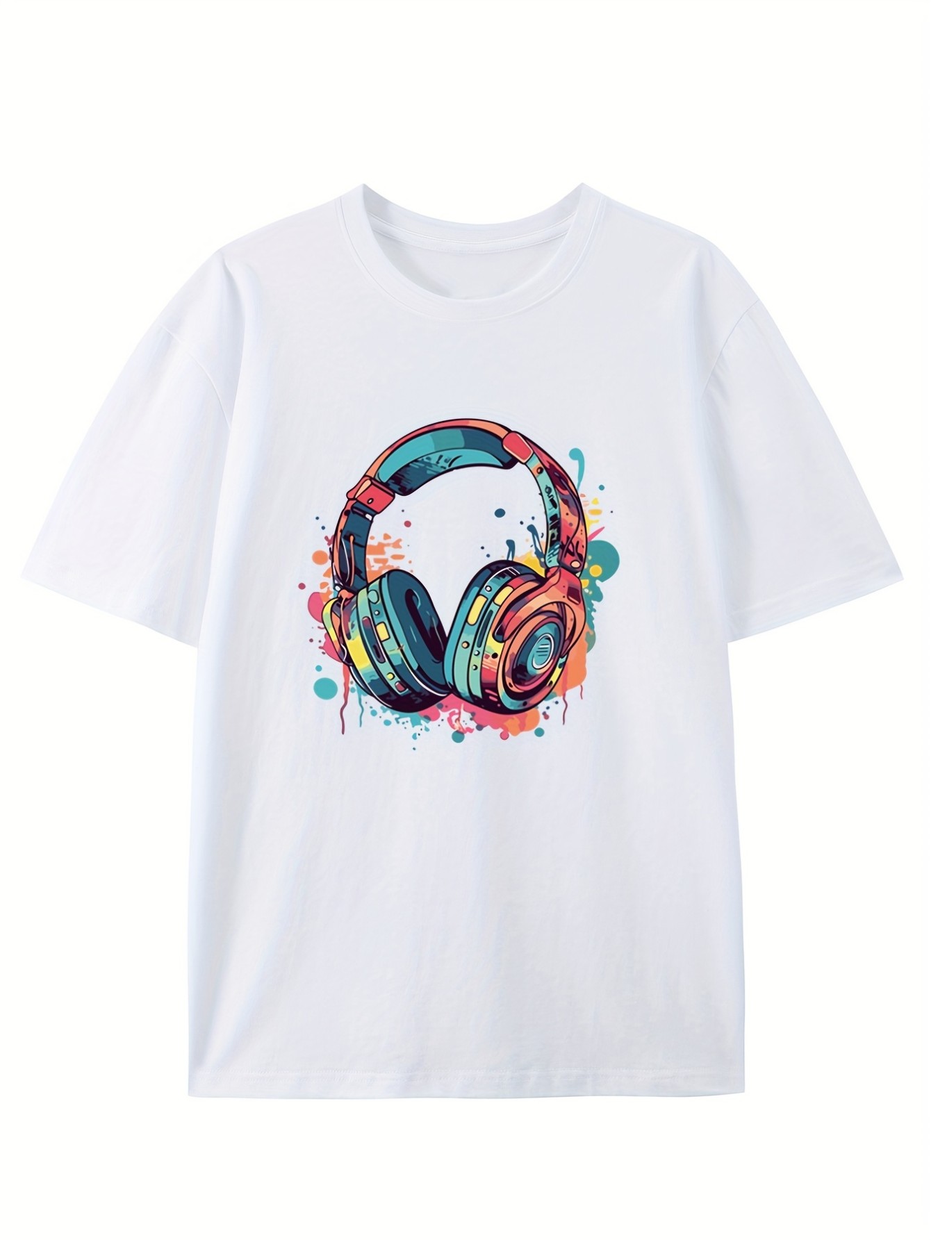 thumbnail image 1 of Summer men's high-quality thick 220g high-quality cotton round neck T-shirt creative bear pattern printed top short sleeved shirt, 1 of 4
