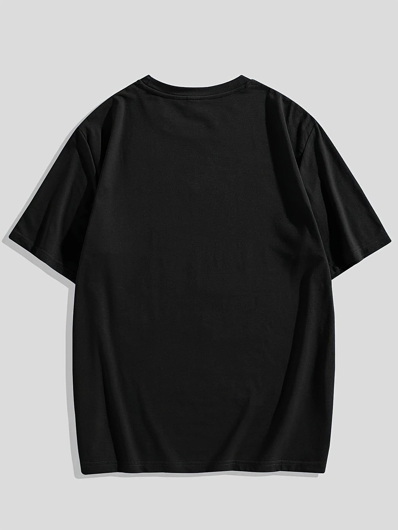 thumbnail image 2 of Men's Casual "PANIC" Print Short Sleeve T-Shirt, Summer Round Neck Knit Top, 2 of 4