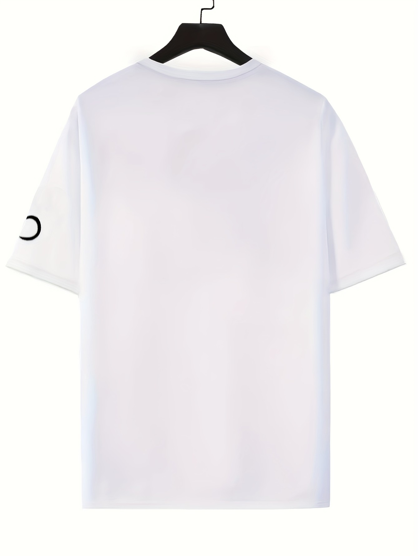 thumbnail image 2 of Men's Casual White T-Shirt - "ONE" Graphic Print, Polyester, Crew Neck, Short Sleeve, Machine Washable, Ideal for Summer Leisure Activities, 2 of 6