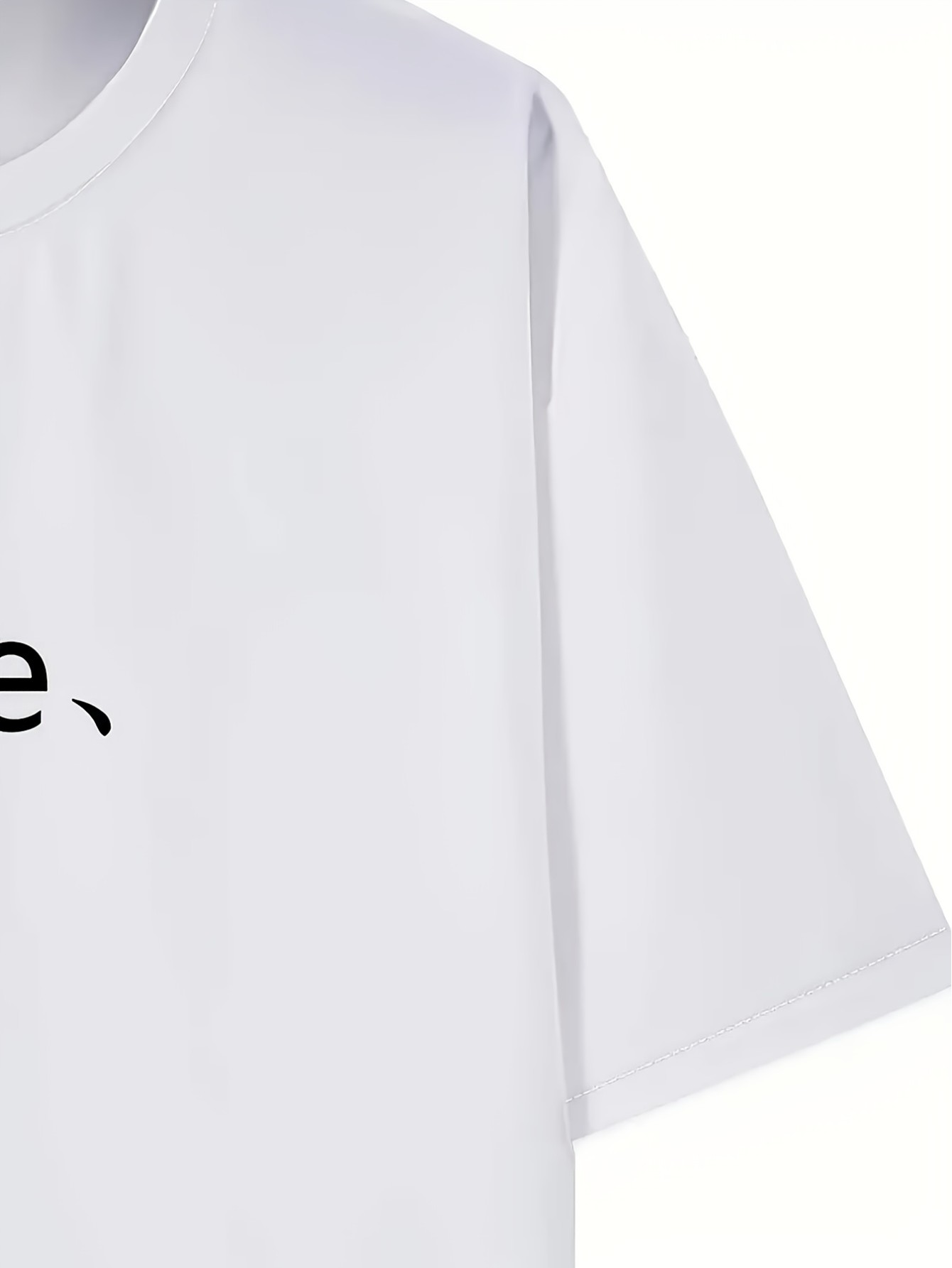 thumbnail image 3 of Men's Casual White T-Shirt - "ONE" Graphic Print, Polyester, Crew Neck, Short Sleeve, Machine Washable, Ideal for Summer Leisure Activities, 3 of 6