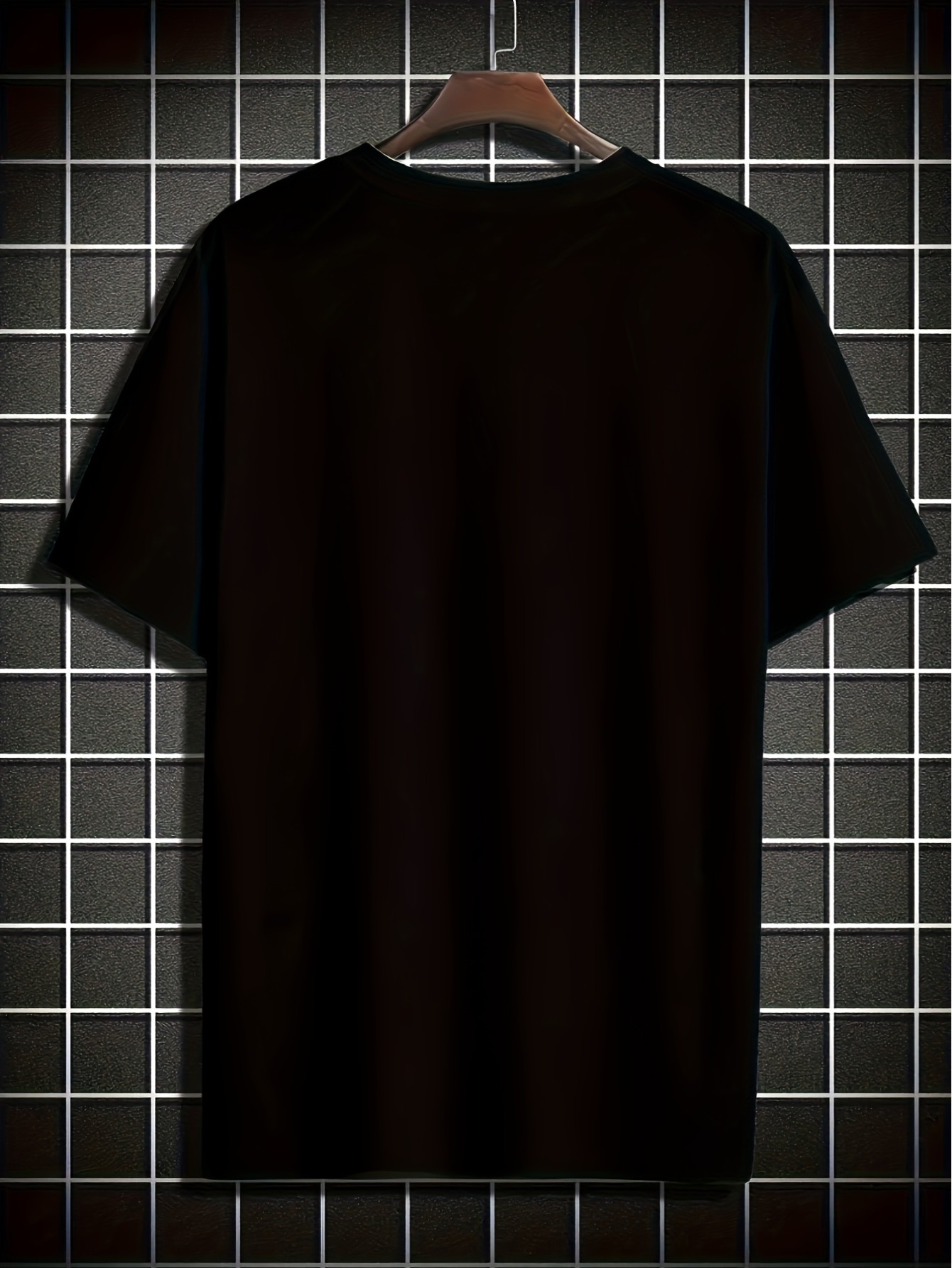 thumbnail image 2 of Men'S Casual Crew Neck T-Shirt, 100% Polyester Knit Fabric, Regular Fit, Short Sleeve, with Crescent Moon Graphic, for Daily & Weekend Casual Wear, 2 of 6