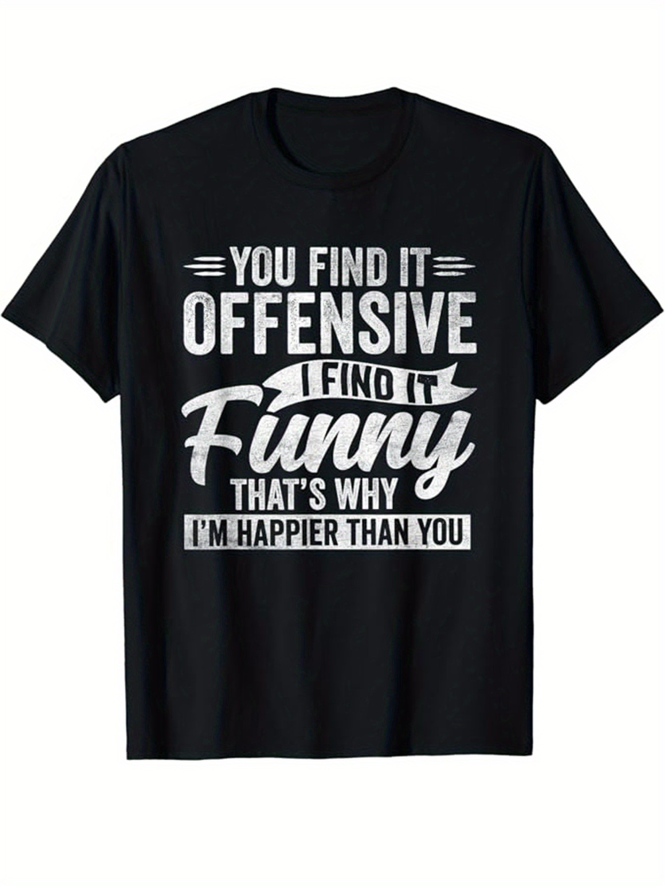 thumbnail image 1 of [Funny Print Cotton Top] Cotton Funny Print Casual Top - Men's Short Sleeve Crew Neck T-shirt for Outdoor, 1 of 6