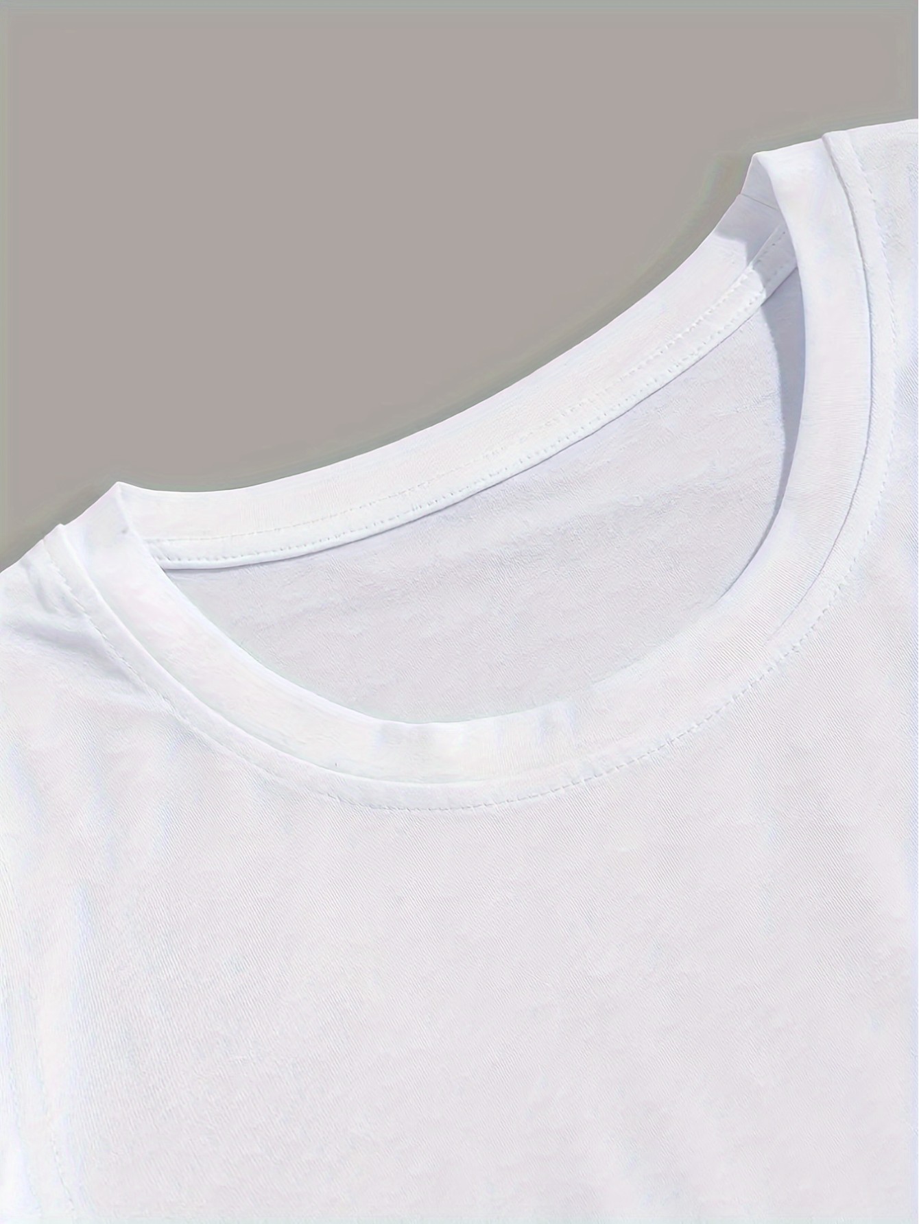 thumbnail image 4 of [Faith Letter Applique Tee] Comfortable Faith Letter Applique Men's T-Shirt , Crew Neck, Summer Casual, 4 of 7