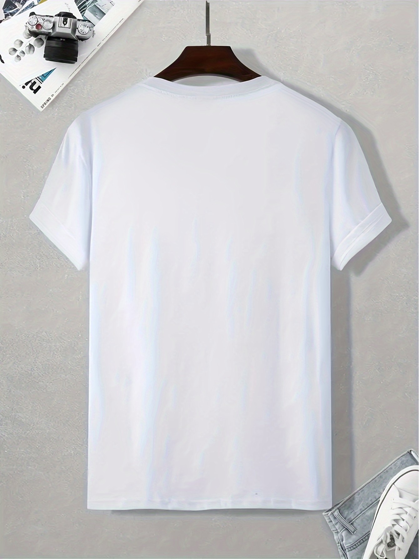 thumbnail image 3 of [Faith Letter Applique Tee] Comfortable Faith Letter Applique Men's T-Shirt , Crew Neck, Summer Casual, 3 of 7