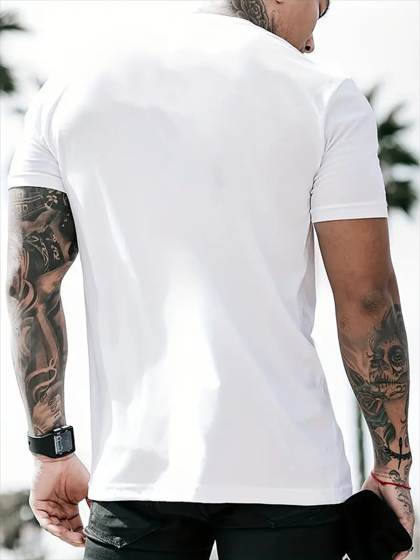 thumbnail image 2 of Men'S Casual Crew Neck T-Shirt, Paris Print, Slight Stretch, Regular Fit, Summer Top, 2 of 5