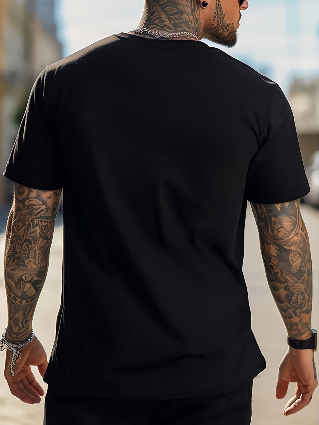 thumbnail image 2 of Mountain Creative Print Casual Novelty T-Shirt For Men, Short Sleeve Summer& Spring Top, Comfort Fit, Stylish Streetwear Crew Neck Tee For Daily Wear, 2 of 5