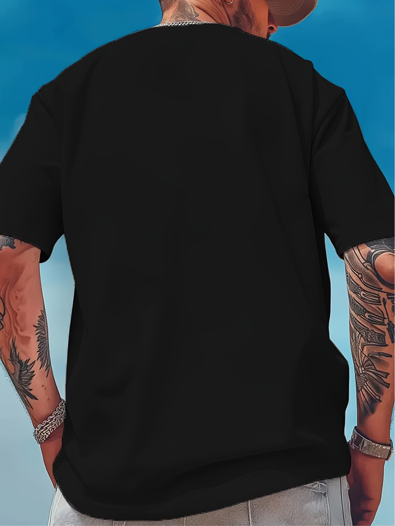 thumbnail image 3 of [Cotton Frederick Casual Tee] 100% Cotton Frederick Casual Novel Men's T-shirt - Short-Sleeved Summer Shirt, Comfortable Fit, Fashionable Street Style Round Neck, 3 of 8