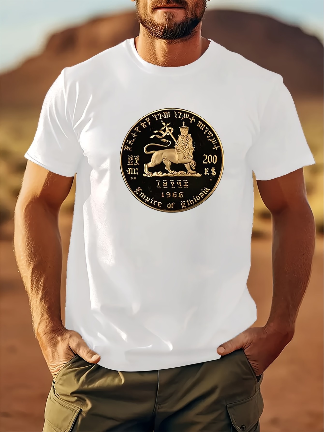 thumbnail image 1 of [Cotton Frederick Casual Tee] 100% Cotton Frederick Casual Novel Men's T-shirt - Short-Sleeved Summer Shirt, Comfortable Fit, Fashionable Street Style Round Neck, 1 of 8
