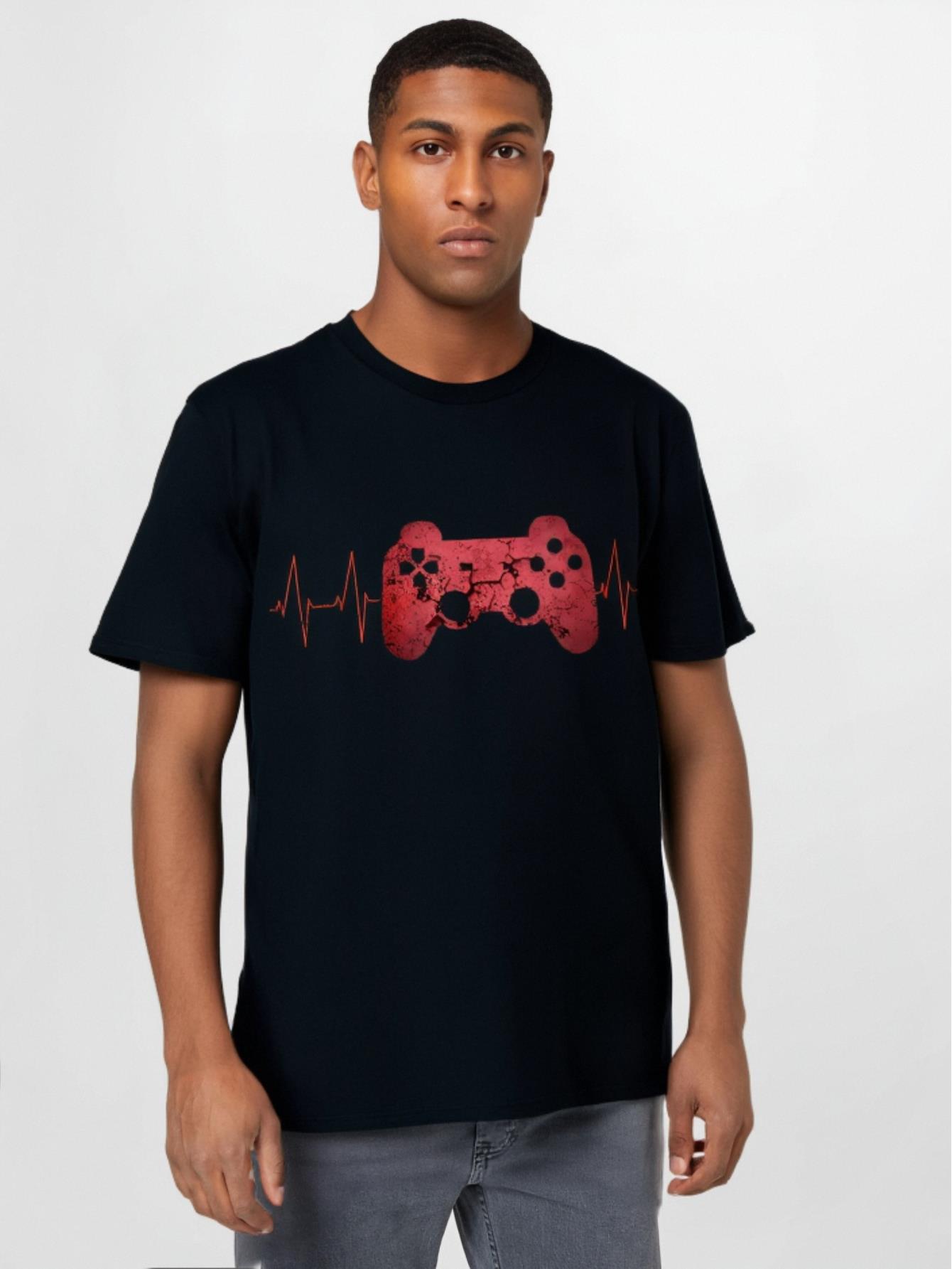 thumbnail image 1 of Gamer Heartbeat Video Games Gaming Boys Teens T-Shirt, 1 of 5