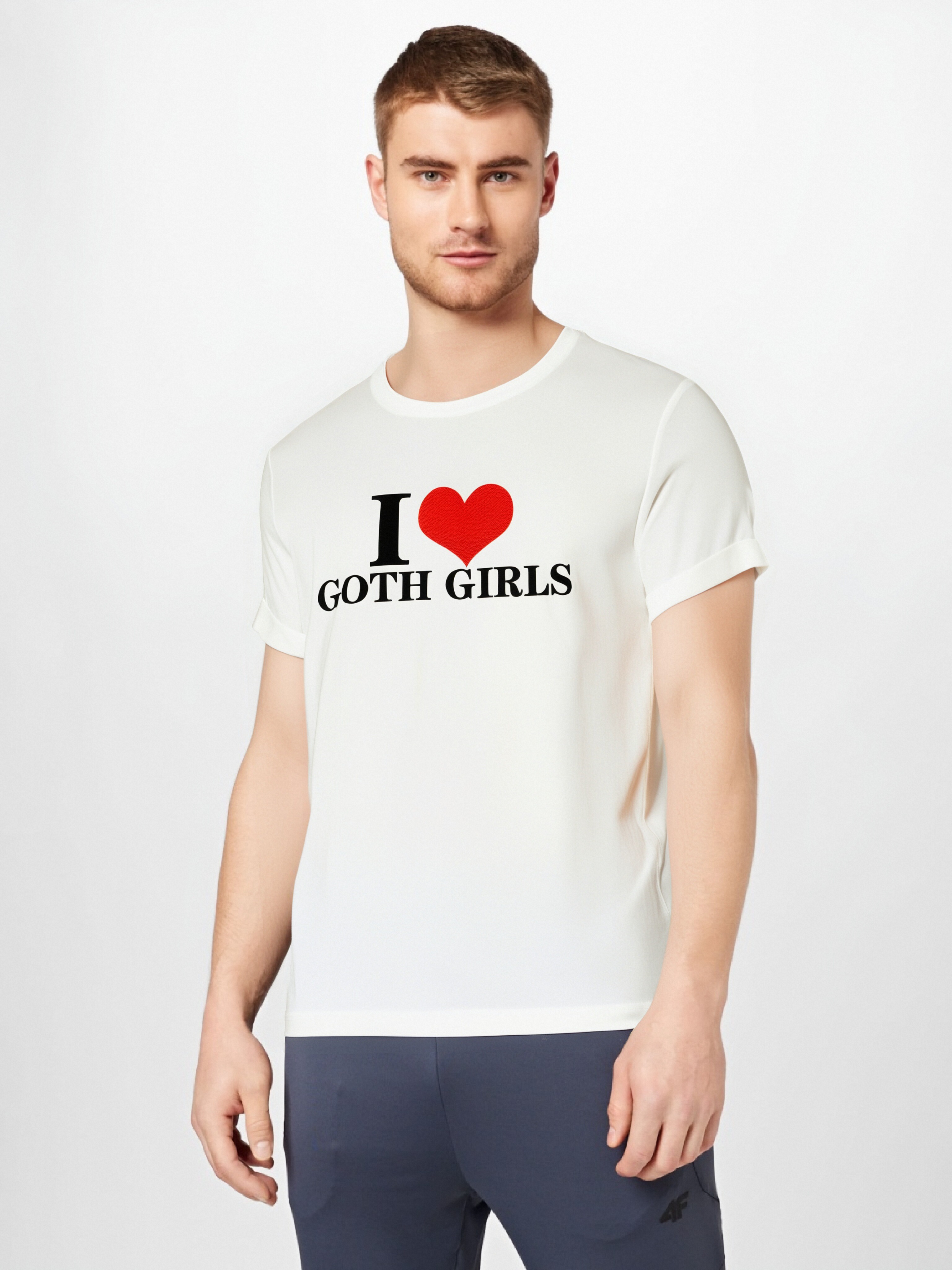 I Love Goth Girls Print, Men's Graphic Design Crew Neck Novel T-shirt, Casual Comfy Tees T-shirts for Summer, Men's Clothing Tops for Daily Vacation Resorts