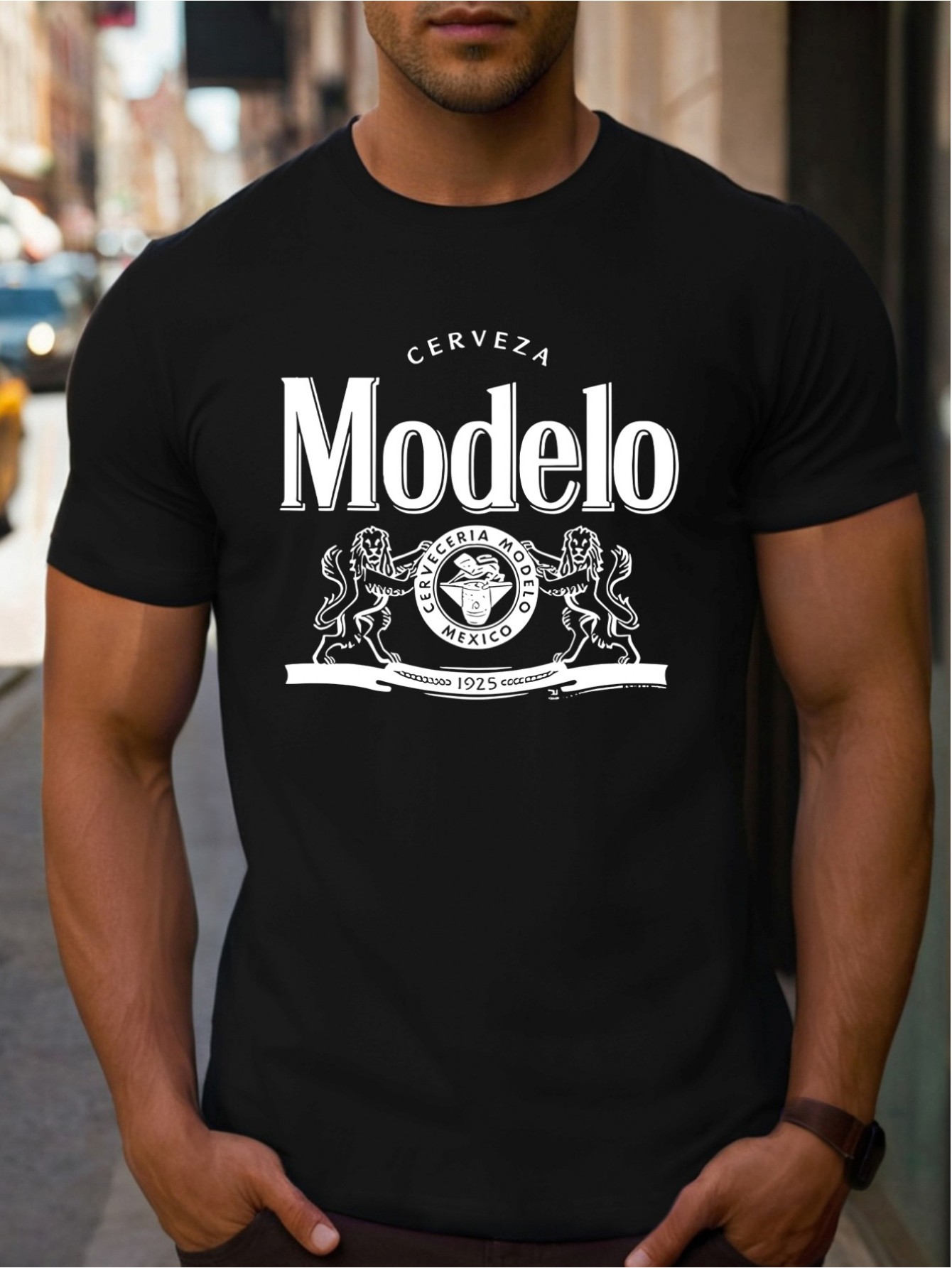 thumbnail image 2 of Modelo Printed T-shirt, Men's T-shirt, Summer Casual Short Sleeve T-shirt, 2 of 8