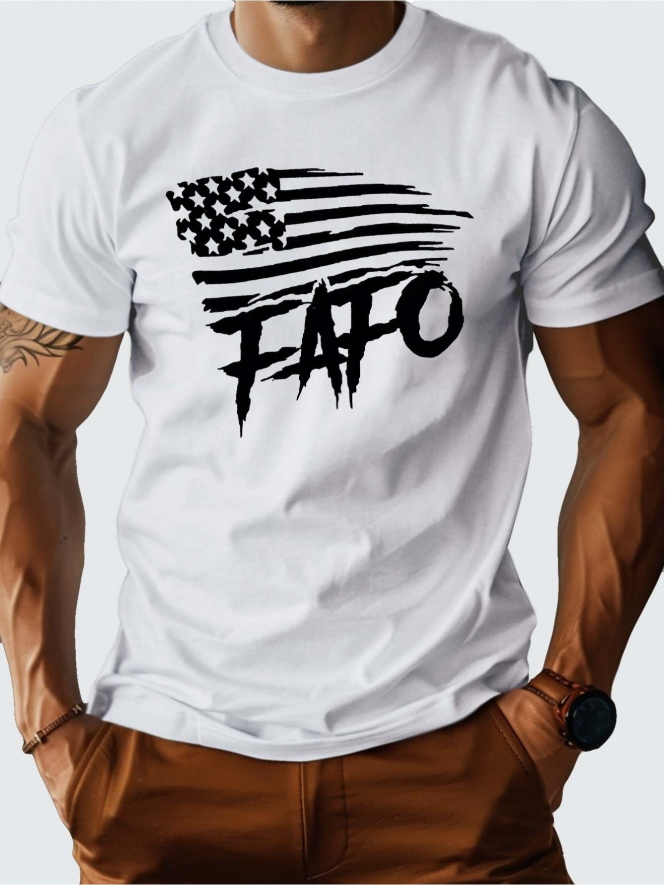 thumbnail image 1 of Fafo MEN'S cotton T-shirt comfortable edition, 1 of 8