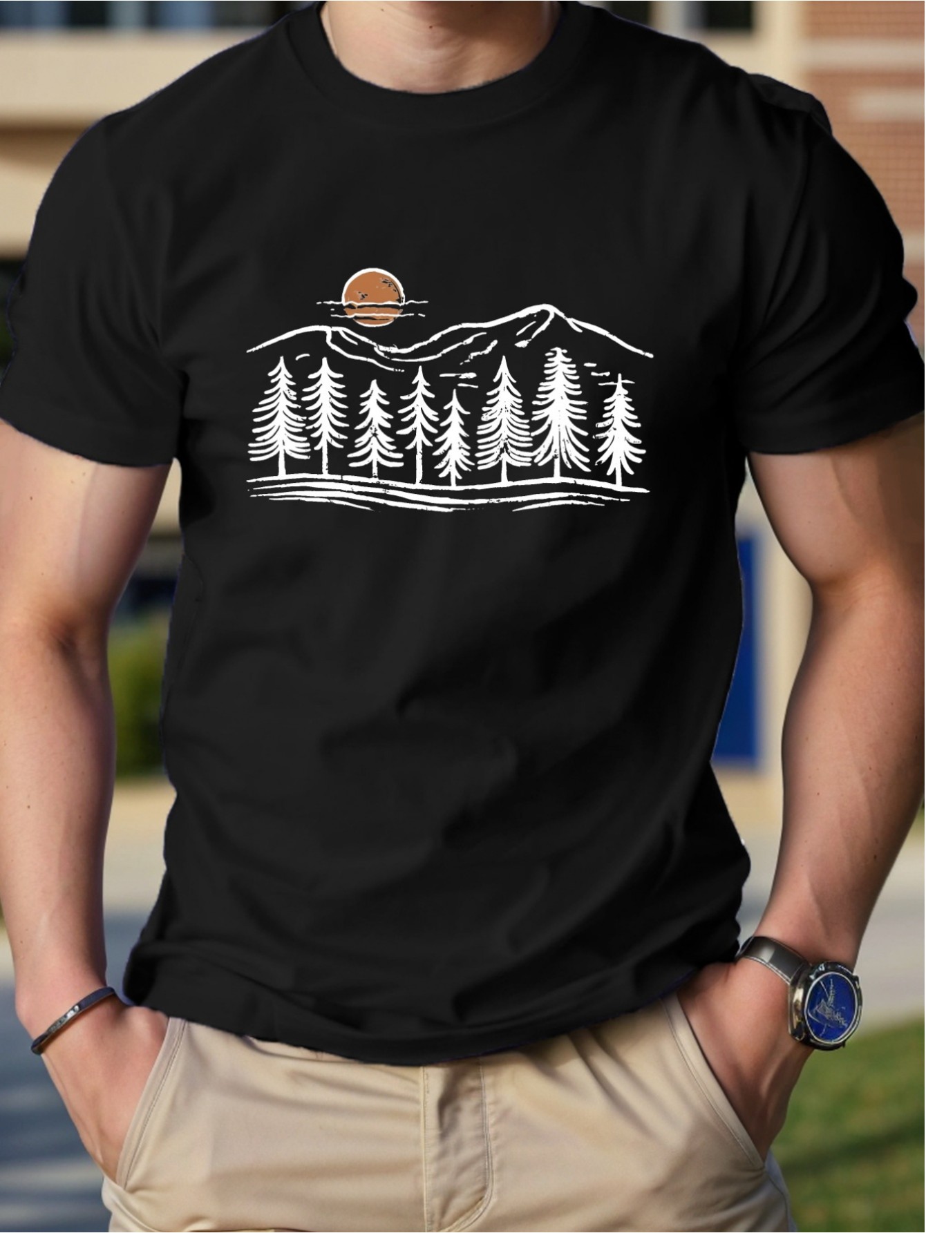 thumbnail image 1 of Sun Mountains Woods Men's Cotton T-shirt Comfortable Edition, 1 of 7