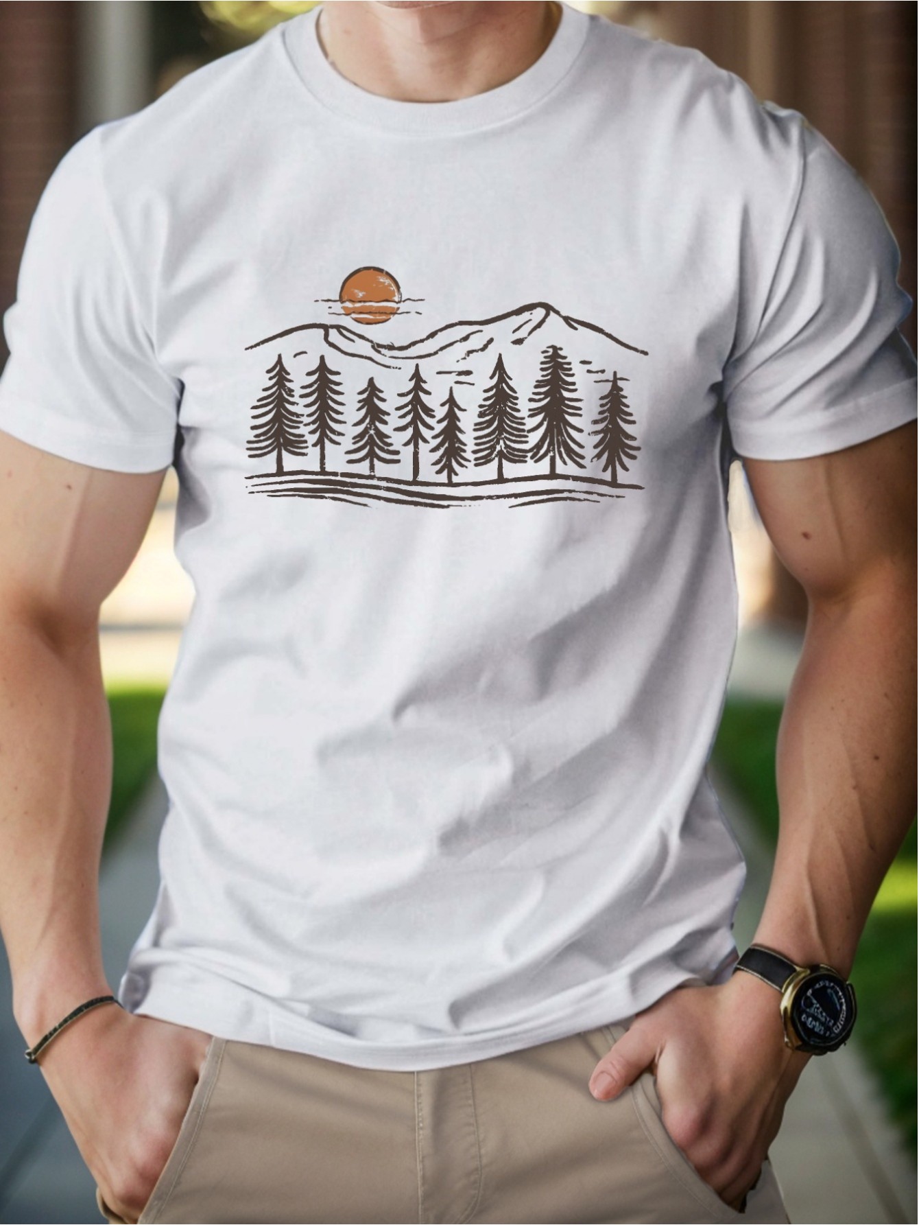 thumbnail image 2 of Sun Mountains Woods Men's Cotton T-shirt Comfortable Edition, 2 of 7
