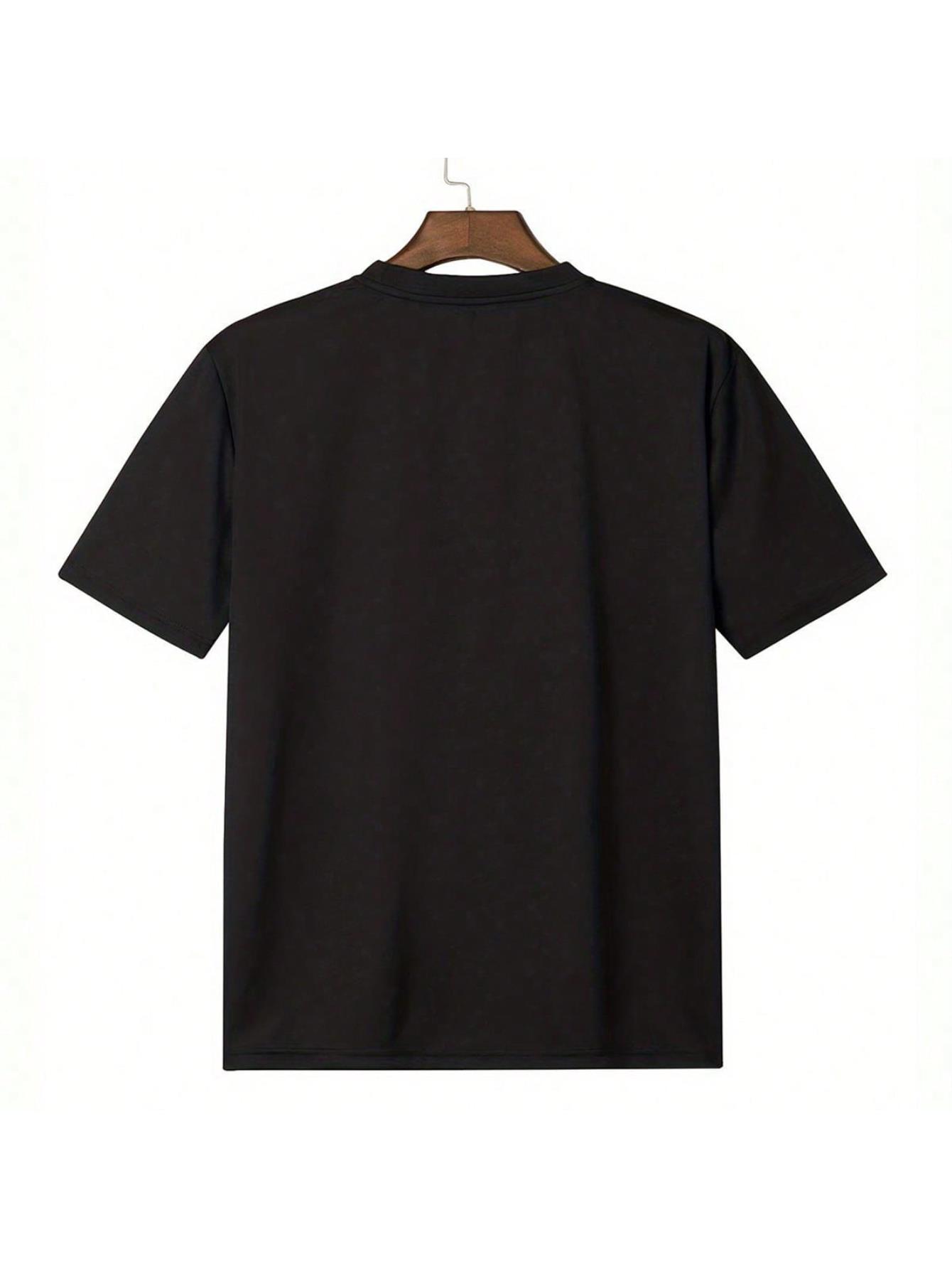 thumbnail image 5 of Never Stop The Hustle Print, Men's Round Crew Neck Short Sleeve, Simple Style Tee Fashion Regular Fit T-Shirt, 5 of 5