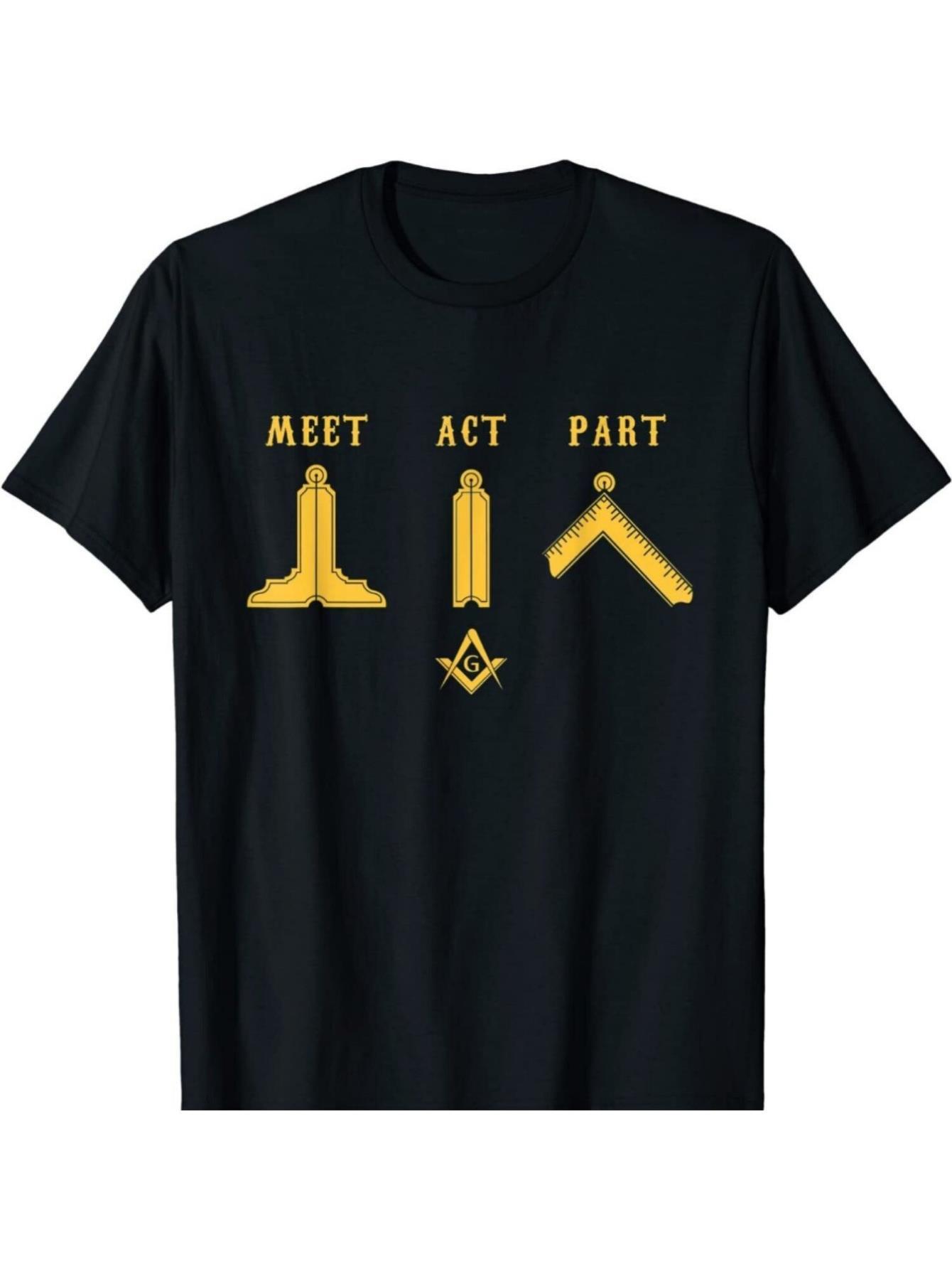 thumbnail image 2 of Freemason Meet Act and Part Mason Masonic Father's Day Gift T-Shirt Tee For Adult, Men, Women, Teen, Teenager, Adolescent,Youth, 2 of 7