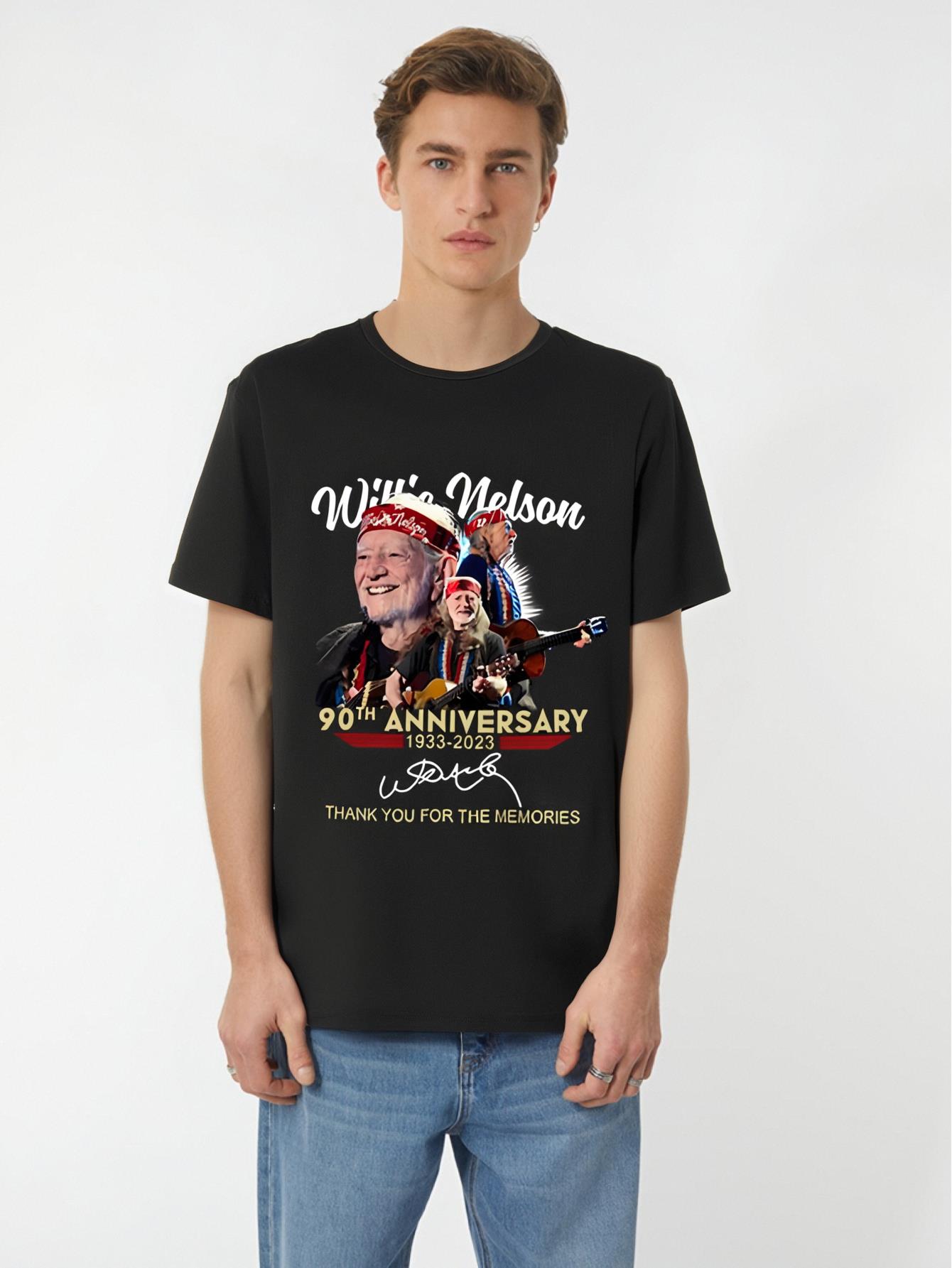 thumbnail image 1 of 1pc Nelson Shirt, Nelson 90th Anniversary 1933 2023 Thanks T-shirt, Country Music T-shirt Fun Men's Short Sleeve Pattern T-shirt Collection Tee For Adult, Men, Women, Teen, Teenager, Adolescent,Youth, 1 of 7