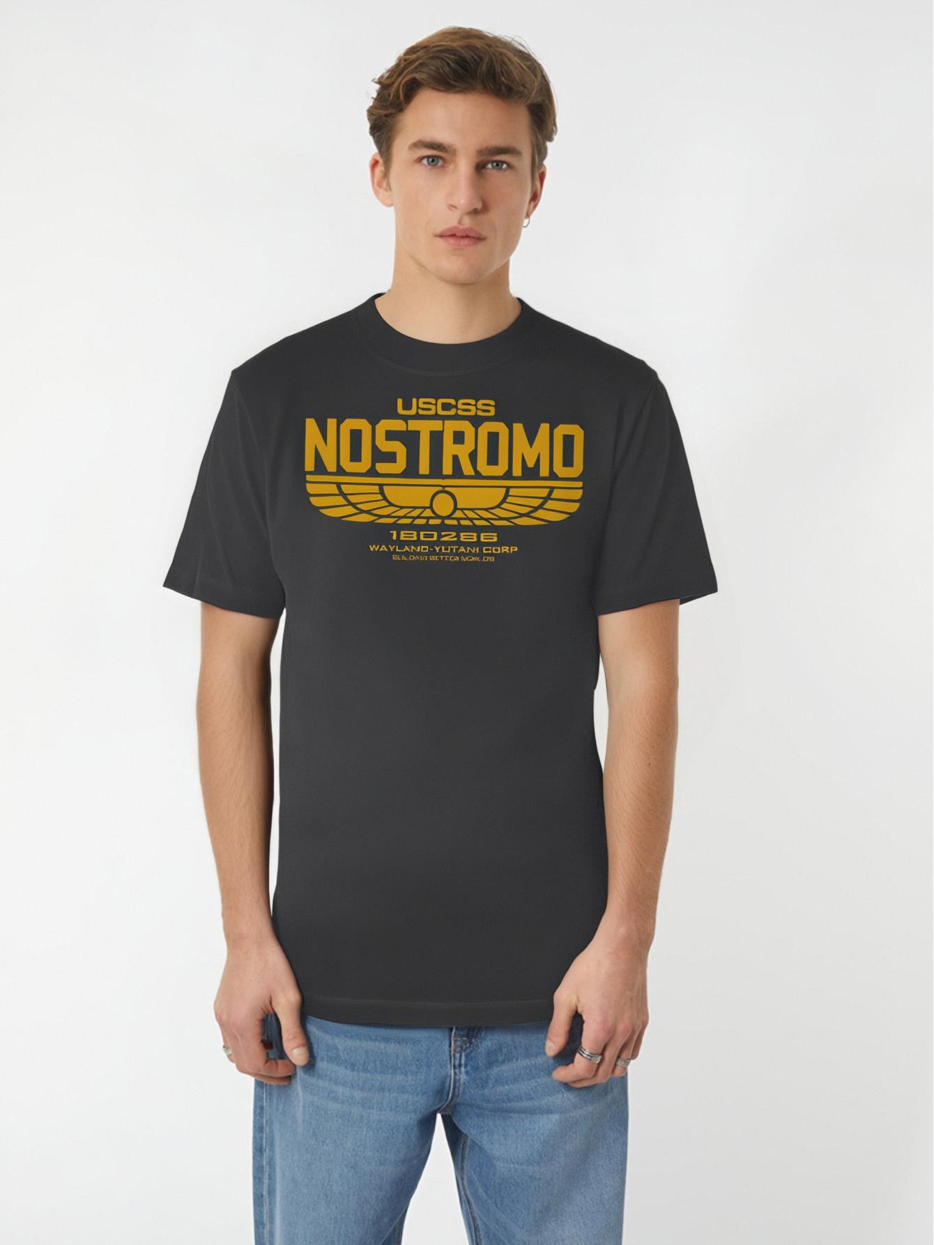 thumbnail image 1 of Alien Nostromo funny Men’s Short Sleeve Graphic T-shirt Collection black Tee For Adult, Men, Women, Teen, Teenager, Adolescent,Youth, 1 of 7