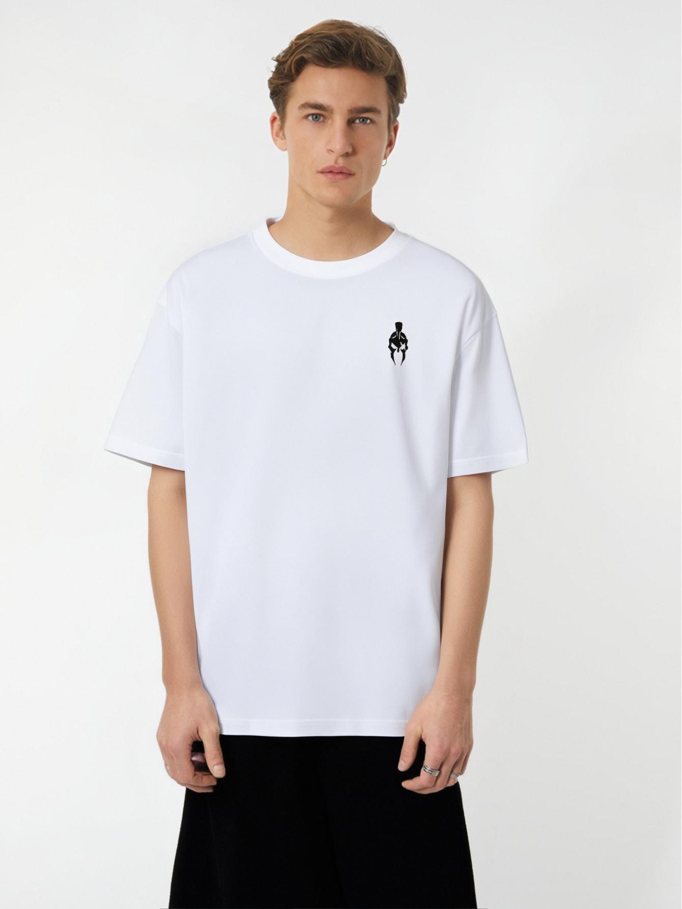 thumbnail image 1 of Men'S Casual Crew Neck T-Shirt, Summer Knit Fabric Top with Armor Pattern, Slight Stretch, Regular Fit, Fashionable Daily Wear, 1 of 7