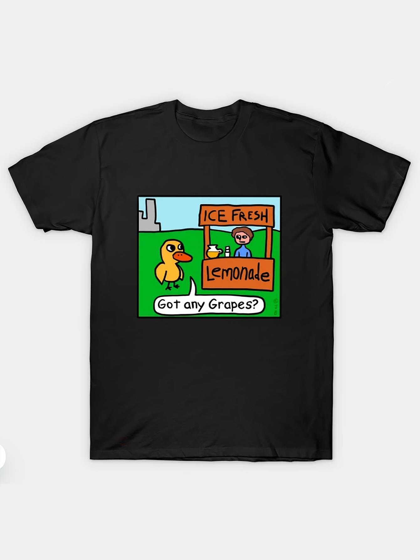 thumbnail image 2 of Men's Front Print T-shirt Got Any Grapes? 100% Cotton Funny Graphic Summer Casual Top Tee For Adult, Men, Women, Teen, Teenager, Adolescent,Youth, 2 of 7